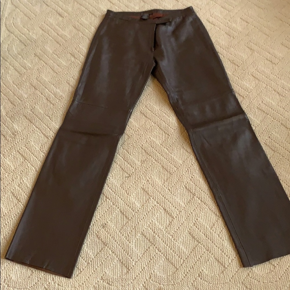 Fabulous chocolate brown genuine leather pants